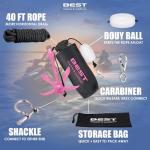 Best Marine and Outdoors Kayak Anchor, 3.5 Pound Anchor System Kit for Kayaks, Canoes, SUP Paddle Boards & Jet Skis, Fishing, Boating & Kayaking Accessories (Pink)