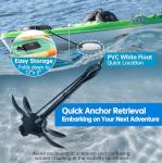 Alpinista Kayak Anchor, 3.5 lb Paddle Board Anchor Kit with 40 ft Marine Rope for Kayak, Canoes, SUP, Fishing, and Paddleboard Accessories