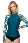 AXESEA Women Rash Guard Long Sleeve Active Top UPF 50+ Rashguard Swim Shirt Surf Swimwear