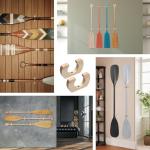 VITEAM Wooden Paddle Hold Hanger Paddle Racks Wall Storage Wall Decor Paddle hanger for Kayak, SUP, Canoe, Dragon Boat Paddles