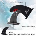 LEDONNE Fin 9" SUP Center Fins 2 Pcs with 1 Extra Pin No-Tool Installation with 1 Retainer- Ensures The Fin Base Remains Intact-9” Fin for Paddle Board Fin, Black