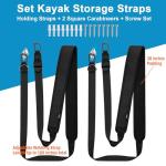 Cosmos Kayak Wall Hanging Storage Strap Adjustable Kayak Hoist Sling Strap Kayak Storage Accessories Hanger Strap for Indoor & Outdoor Storing of Kayak Surfboard Canoe SUP Paddle Board in Garage Beach