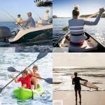 Lvsnro Paddle Leash Kayak Paddle Holder Tool Lanyard - 2 Pack Stretchable Paddle Strap with Carabiner Secure Leash Lanyard Rope for SUP Kayak Canoe Paddle Fishing Pole Rod (Green-2pcs)