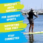 Surfups Shakafoot Paddleboard Sandals, Silicone Water Shoes w/Arch Support, Adjustable Ankle Straps, Paddleboarding Accessory for SUP Foot Comfort, Paddle Longer, Large, Medium, Men and Woman