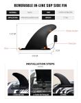 bohally Big SUP Single Fin and Small Side fin Detachable Fin for Longboard, Inflatable Stand up Paddle Board Replacement Quick Fin.