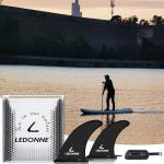 LEDONNE Fin 9" SUP Center Fins 2 Pcs with 1 Extra Pin No-Tool Installation with 1 Retainer- Ensures The Fin Base Remains Intact-9” Fin for Paddle Board Fin, Black