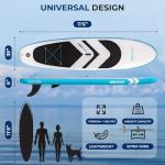 SereneLife 11’6” Inflatable SUP - Pet-Friendly Stand-Up Paddleboard for Adults and Pet Ride Alongs - 35” Wide Stable Design with Non-Slip EVA Deck Pad, Premium SUP Accessories, 485 lbs. Capacity