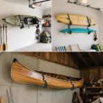 FitiRoker Kayak Storage Rack – 100LB Wall Mounted Kayak Wall Mount with Oxford Cover & Foam Protection | Kayak Rack for Garage, Storage Hooks for Canoes, SUPs, Ladders, Bikes (Padded Cover)