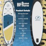 Bifanuo Inflatable Stand Up Paddle Board for Adults with SUP Accessories and Backpack Paddle Boards Non-Slip Deck, Wide Stance, Bottom Fin, Double Action Pump