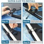 Huntury Kayak Paddle Holder, Kayak Fishing Net Holder, Kayak Fishing Poles Holder, Kayak Track Mount Accessories for Fishing Kayak, Canoe, Paddle Board, 10, Black