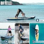 Bifanuo Inflatable Stand Up Paddle Board for Adults with SUP Accessories and Backpack Paddle Boards Non-Slip Deck, Wide Stance, Bottom Fin, Double Action Pump