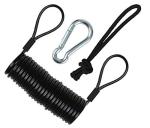 Branded Boards-Railz Steel Coiled Safety Leash, Heavy Duty Wrist Cuff, Carabiner & Paracord loop. Boogie Board, Snowboard, Surf Board, SUP, Ski Scooter, Snowskate, Sled, Dog Pet Lanyard (Basic-1-Pack)