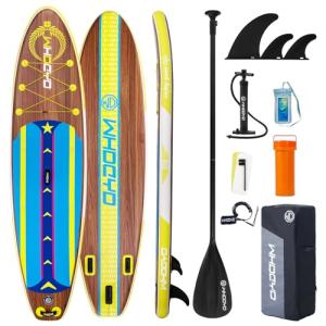 WHDCYD Inflatable Stand Up Paddle Board 11' × 33" × 6", Yoga Board with Durable SUP Accessories for Adults & Youth, Versatile Paddle Board