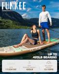 FUNKEE 11’×34"×6" Extra Wide Inflatable Stand Up Paddle Board, Sup Board with Removable Fins, Backpack, Floating Paddle, Safety Leash, Floating Phone Case for Adults & Youth of All Skill Levels