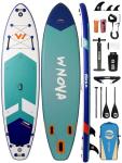 WNOVA 35" Extra Wide Stand Up Paddle Board Inflatable for All Skill Levels, 430LBS Capacity SUP Paddleboard with Double Acton Pump, 90L Backpack, Dry Bag, Blow Up Paddle Board for Fishing Yoga, Blue