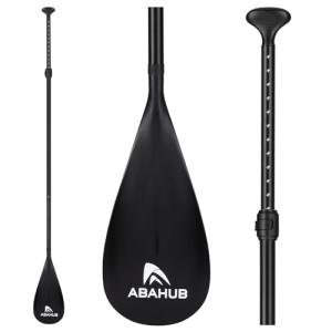 Abahub SUP Paddles - 3 Piece Adjustable Stand up Paddle - Lightweight Oar for Paddleboard, Adjustable Aluminum Alloy PU Coated Shaft 68" - 84", Black Plastic Nylon Blade