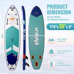 WNOVA 35" Extra Wide Stand Up Paddle Board Inflatable for All Skill Levels, 430LBS Capacity SUP Paddleboard with Double Acton Pump, 90L Backpack, Dry Bag, Blow Up Paddle Board for Fishing Yoga, Blue