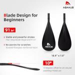 Abahub SUP Paddles - 3 Piece Adjustable Stand up Paddle - Lightweight Oar for Paddleboard, Adjustable Aluminum Alloy PU Coated Shaft 68" - 84", Black Plastic Nylon Blade