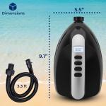 SereneLife Inflatable Paddle Board Pump Compressor - 16PSI High Pressure SUP Inflator - 12V DC Car Connector - Electric Air Pump for Paddle Boards, Boats, Rafts, Pool Toys, Water Sports