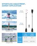 OCEANBROAD SUP Paddle - Adjustable Stand-Up Paddle for Paddleboard Kayak, Adjustable Aluminum Alloy Shaft 68" - 84", 3-Piece, Black