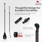 Abahub SUP Paddles - 3 Piece Adjustable Stand up Paddle - Lightweight Oar for Paddleboard, Adjustable Aluminum Alloy PU Coated Shaft 68" - 84", Black Plastic Nylon Blade