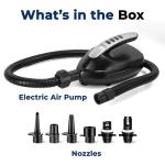 SereneLife Inflatable Paddle Board Pump Compressor - 16PSI High Pressure SUP Inflator - 12V DC Car Connector - Electric Air Pump for Paddle Boards, Boats, Rafts, Pool Toys, Water Sports