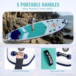 WNOVA 35" Extra Wide Stand Up Paddle Board Inflatable for All Skill Levels, 430LBS Capacity SUP Paddleboard with Double Acton Pump, 90L Backpack, Dry Bag, Blow Up Paddle Board for Fishing Yoga, Blue