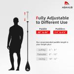 Abahub SUP Paddles - 3 Piece Adjustable Stand up Paddle - Lightweight Oar for Paddleboard, Adjustable Aluminum Alloy PU Coated Shaft 68" - 84", Black Plastic Nylon Blade