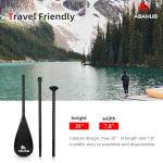 Abahub SUP Paddles - 3 Piece Adjustable Stand up Paddle - Lightweight Oar for Paddleboard, Adjustable Aluminum Alloy PU Coated Shaft 68" - 84", Black Plastic Nylon Blade
