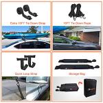 MeeFar Universal Car Soft Roof Rack Pads Luggage Carrier System for Kayak Surfboard SUP Canoe Include 2 Heavy Duty Tie Down Straps, 4 Tie Down Rope, 4 Quick Loop Strap and Storage Bag