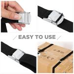 Riakrum 15 Pack 4 Feet Lashing Straps Adjustable Kayaks Tie Down Cam Buckle Straps with Buckles up to 250lbs for Cargo, Luggage, Motorcycles, Truck, Car Roof Rack, Sup Surfboard(Black)