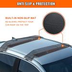 MeeFar Universal Car Soft Roof Rack Pads Luggage Carrier System for Kayak Surfboard SUP Canoe Include 2 Heavy Duty Tie Down Straps, 4 Tie Down Rope, 4 Quick Loop Strap and Storage Bag