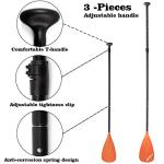 MoiShow SUP Paddle - Adjustable 3 Pieces Stand Up Paddle Board Paddle with Unique Lock Design Floating Alloy Shaft Paddleboard Paddle