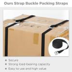 Riakrum 15 Pack 4 Feet Lashing Straps Adjustable Kayaks Tie Down Cam Buckle Straps with Buckles up to 250lbs for Cargo, Luggage, Motorcycles, Truck, Car Roof Rack, Sup Surfboard(Black)