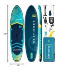 Skatinger 11'6×35" Super Wide Inflatable Paddle Board, Ultra Stable Stand Up Paddleboards for 450lb/3 People/Family/Big Size w/Shoulder Strap, 100L Backpack, All-Round Sup Board, US Fin