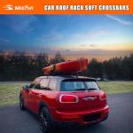 MeeFar Universal Car Soft Roof Rack Pads Luggage Carrier System for Kayak Surfboard SUP Canoe Include 2 Heavy Duty Tie Down Straps, 4 Tie Down Rope, 4 Quick Loop Strap and Storage Bag