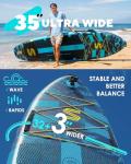 Skatinger 11'6×35" Super Wide Inflatable Paddle Board, Ultra Stable Stand Up Paddleboards for 450lb/3 People/Family/Big Size, Shoulder Strap, Camera Base, 100L Backpack, All-Round Sup Board, US Fin