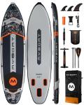 MYBOAT 11'6"×35"×6" Extra Wide Inflatable Paddle Board, Stand Up Paddle Board, Sup Board for 450lb Capacity with 3 Removable Fins, Dual Action Pump, Floating Paddle, 5L Waterproof Bag, Safety Leash