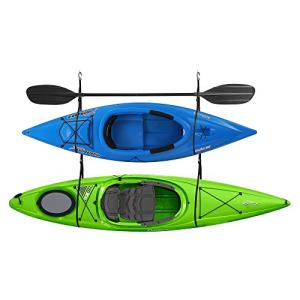 Double Kayak Rack - Hanging Storage from Wall or Ceiling for Surfboards, Paddleboards, SUP, or Canoe - Adjustable Kayak Straps by RAD Sportz