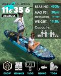 Skatinger 11'6×35" Super Wide Inflatable Paddle Board, Ultra Stable Stand Up Paddleboards for 450lb/3 People/Family/Big Size, Shoulder Strap, Camera Base, 100L Backpack, All-Round Sup Board, US Fin