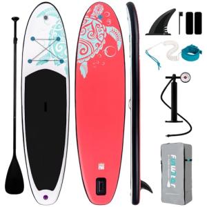 FunWater Inflatable Stand Up Paddle Board with Premium SUP Paddleboard Accessories, Anti-Slip EVA Deck, Paddle Boards for Adults & Youth of All Skill Levels