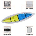 i Cover Kayak, Outdoor Storage Heavy Duty Waterproof, UV Resistant Boats Covers Fits 12.3-13.5ft Kayaks, Canoes, SUP, Paddle Board, and Fishing Boat
