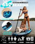 Skatinger 11'6×35" Super Wide Inflatable Paddle Board, Ultra Stable Stand Up Paddleboards for 450lb/3 People/Family/Big Size, Shoulder Strap, Camera Base, 100L Backpack, All-Round Sup Board, US Fin