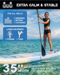 11’x35 Extra Wide Inflatable Paddle Board, 430lb Capacity Stable Paddleboard for Yoga, Stand up Paddle Board for Adults(x3), Full Coverage EVA Deck, 5 Handles, 100L Backpack, All-Round