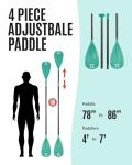 ZLX Paddle Board Paddle, 3 or 4 Piece Adjustable SUP Paddle, Detachable Floating Kayak Paddles, 2-Sided Lightweight Oar with Premium Durable Blade, for Paddleboard, Surfing, Water Sports Enjoyment