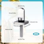 PEUTIER 6pcs 316 Stainless Steel Fin Screws, No Tool Surfboard Fin Screws with O Rings Paddle Board Fin Replacement for SUP Paddleboard Longboard Surfing Accessories