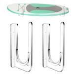Yousoontic Surfboard Wall Mount Sup Paddle Board Rack Clear Acrylic Paddle Board Holder Wall Display Horizontal Storage Holder for Sup, Holds 50 Lbs