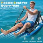 cuarko Inflatable Paddle Board Seat with Back Support [Lightweight, Anti-Slip] Sit-on-Top Kayak Accessories, Universal Boat Seats Cushion Fit for Canoe/SUP/Fishing Boat with Storage Bag, Built-in Pump
