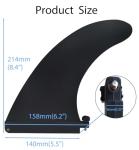 Paddleboard Fin - Easy Install, Screw-in Design, Detachable Sup Fin Replacement, Center Single Fin for Inflatable SUPs - 1PCS Black