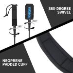 KOETSU 10ft Coiled Surfboard Leash - Retractable Safety Ankle Cord with Comfortable Cuff & Anti-Tangle Elastic Rope for Surfing, SUP Paddleboard, Bodyboard | Surf Accessories